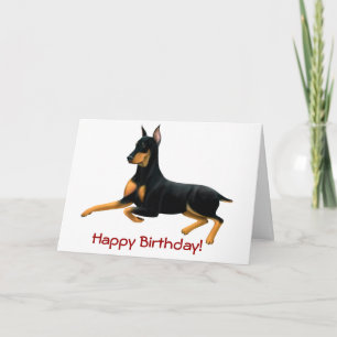 Carte Joyeux Anniversaire Personnalisable Doberman Dog C