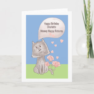 Carte Joyeux Anniversaire Personnalisé Du Chat
