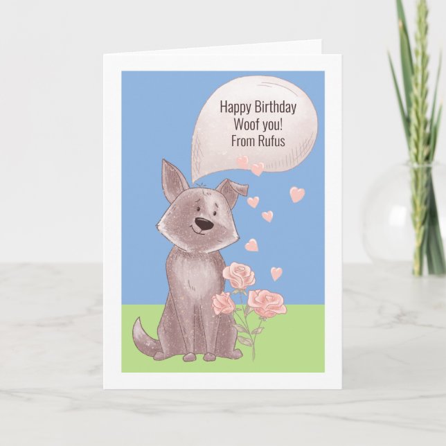 Carte Joyeux Anniversaire Personnalisé Du Chien (Devant)