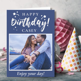 Carte Joyeux anniversaire personnalisé photo et texte