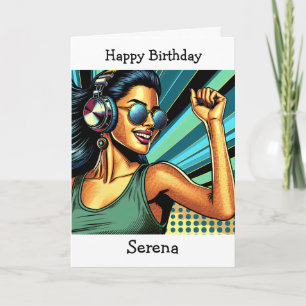 Carte Joyeux anniversaire personnalisé Pop Art Music L