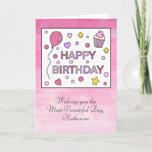 Carte Joyeux anniversaire personnalisé pour elle