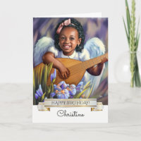 Joyeux anniversaire. Petit Ange avec Lute