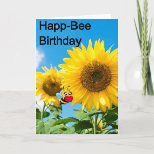 Carte Joyeux anniversaire petite abeille