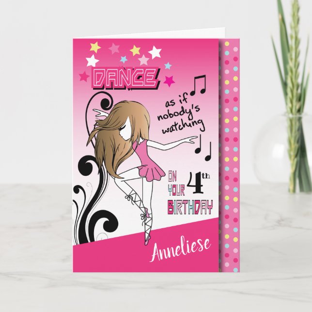 Carte Joyeux Anniversaire Petite danseuse (Devant)