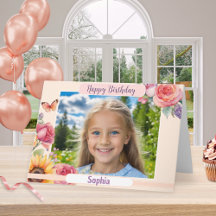 Joyeux Anniversaire Photo Personnalisée Fleurs Élé
