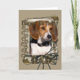 Carte Joyeux Anniversaire - Pierres - Beagle - Papa