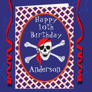 Carte joyeux anniversaire pirate rigolote pour un 