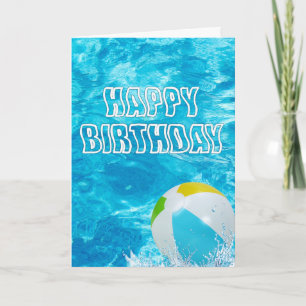 Carte Joyeux Anniversaire Piscine Eau