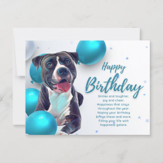 Carte Joyeux Anniversaire Pit Bull