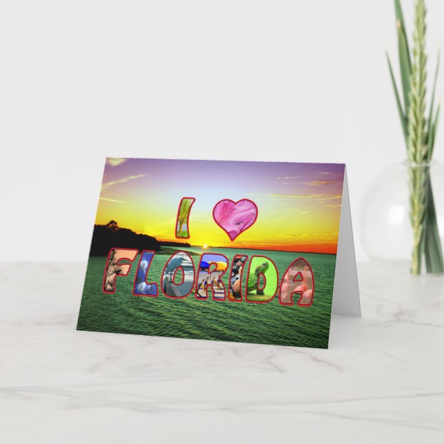 Carte Joyeux Anniversaire pittoresque I *Coeur* Floride  (Devant)