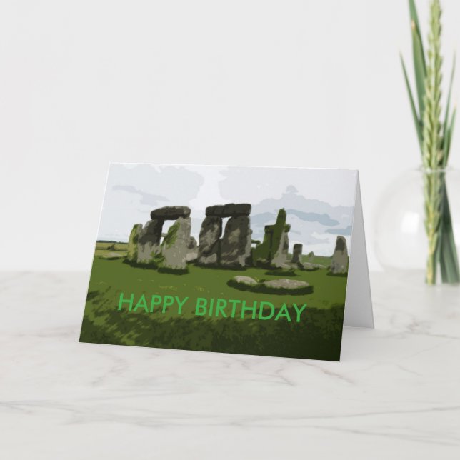 Carte Joyeux anniversaire plus jeune que Stonehenge (Devant)