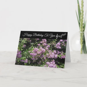 Carte Joyeux Anniversaire Plutôt Fleurs Violettes