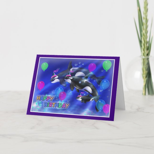 Carte Joyeux anniversaire Poisson style 012 (Devant)