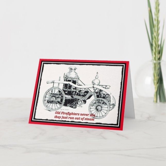 Carte Joyeux anniversaire, pompier (Devant)