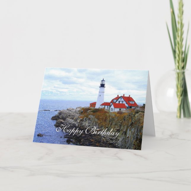 Carte Joyeux anniversaire, Portland Head Light House (Devant)