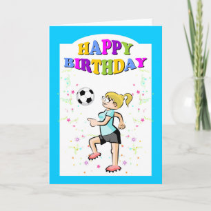 Carte Joyeux anniversaire pour la fille de footballeur