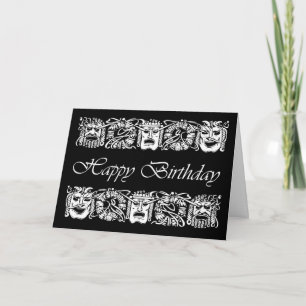 Carte Joyeux anniversaire pour l'acteur, masques de perf