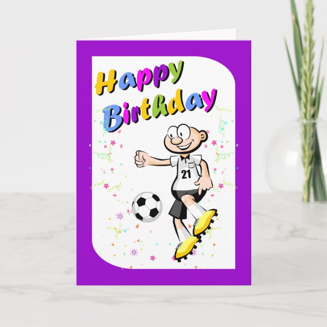 Carte Joyeux anniversaire pour le joueur de football le  (Devant)