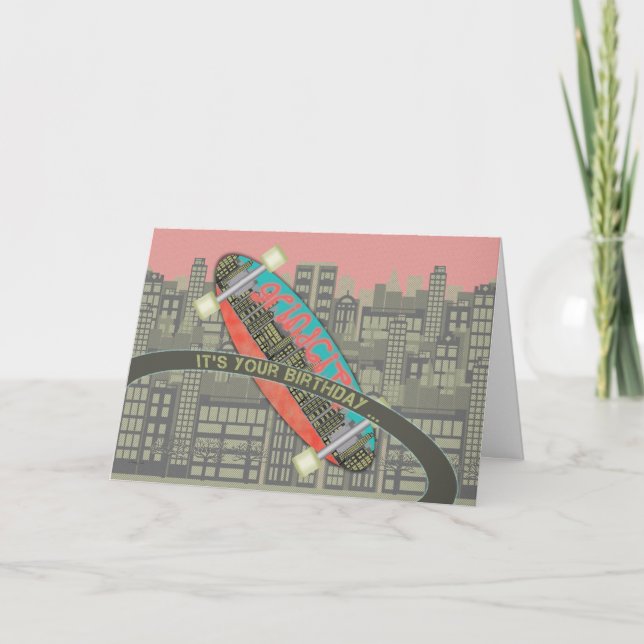 Carte Joyeux anniversaire pour le lambeau de planche à (Devant)