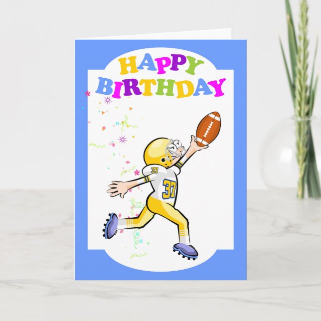 Carte Joyeux anniversaire pour le meilleur jeu de footba (Devant)