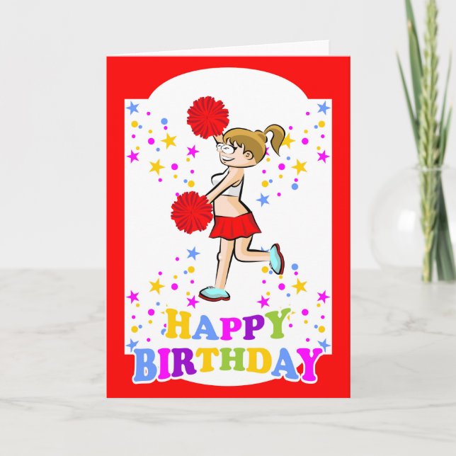 Carte Joyeux anniversaire pour le pom-pom girl le plus (Devant)
