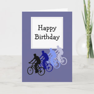 Carte Joyeux anniversaire pour le vélo sur la colline, l