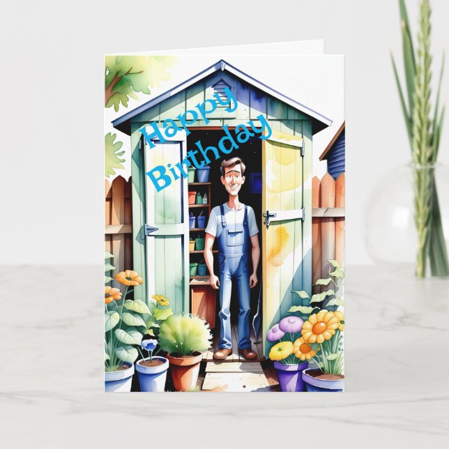 Carte Joyeux anniversaire pour les amateurs de jardinage (Devant)