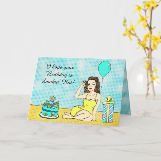 Carte Joyeux Anniversaire Pour Lui Sexy Pinup Retro Lady Zazzle Ch