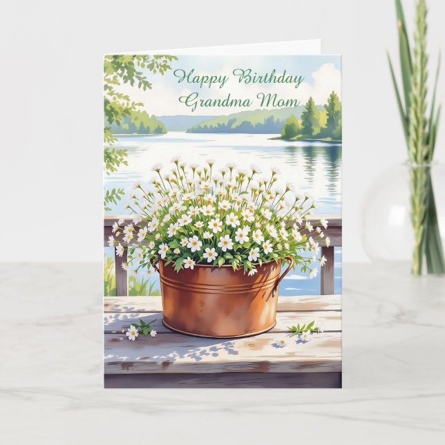 Carte Joyeux anniversaire pour maman | Fleurs en pot de  (Devant)