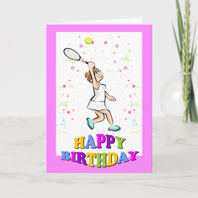 Carte Joyeux anniversaire pour un beau joueur de tennis (Devant)