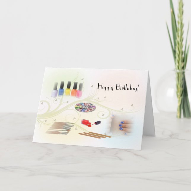 Carte Joyeux anniversaire pour un manicuriste (Devant)