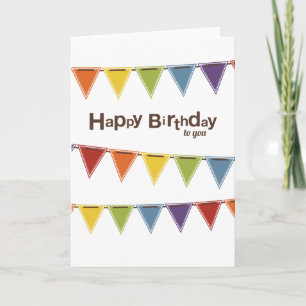 Carte Joyeux anniversaire pour vous   Bunting arc-en-cie