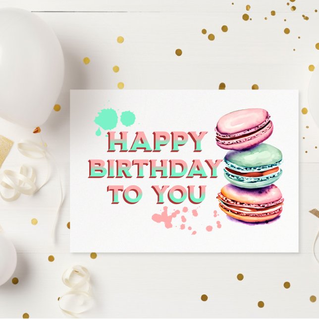 Carte Joyeux Anniversaire Pour Vous | Macaron (Créateur téléchargé)
