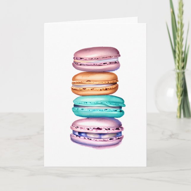 Carte Joyeux Anniversaire Pour Vous | Pun Macaron (Devant)