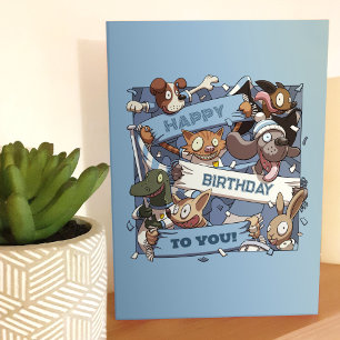 Carte Joyeux Anniversaire Pour Vous Ventilateurs Animaux