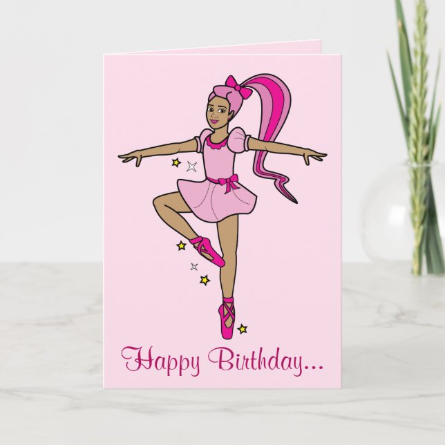 Carte Joyeux anniversaire, princesse de ballerine ! (Devant)