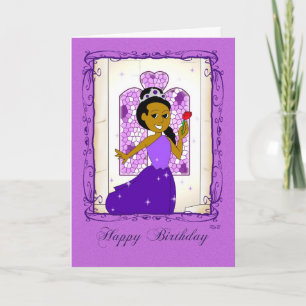Carte Joyeux anniversaire : Princesse pourpre