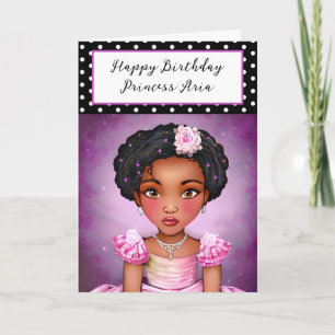 Carte Joyeux anniversaire   Princesse pourpre personnali