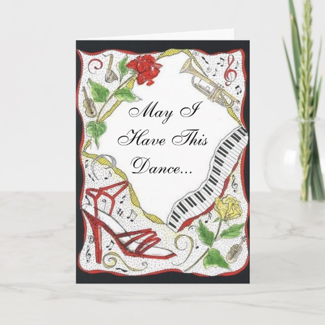 Carte Joyeux Anniversaire, Puis-Je Avoir Cette Danse... (Devant)
