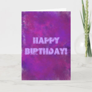 Carte Joyeux Anniversaire Purple Texture Abstraite