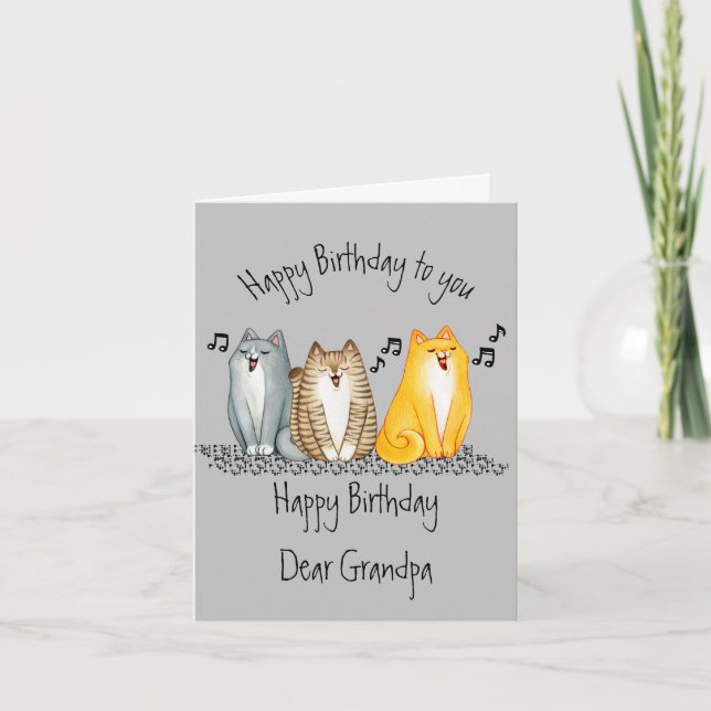 Carte Joyeux Anniversaire Purrfect Grand-père Jamais de  (Devant)