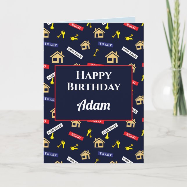 Carte Joyeux Anniversaire Realtor Estate Agent Realty Fu (Devant)
