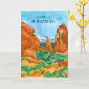 Carte Joyeux anniversaire Red Rock Moab Mountains