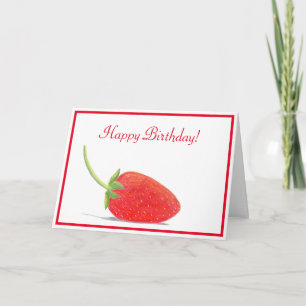 Carte Joyeux anniversaire Red Strawberry Illustration