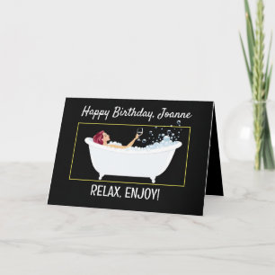 Carte Joyeux Anniversaire Relax, Profitez Du Bain À Bull