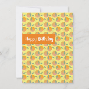 Carte Joyeux Anniversaire Retro Citrus Oranges Fruité