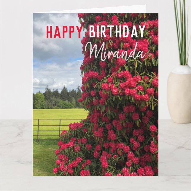 Carte Joyeux anniversaire - Rhododendron Pittoresque Vie (Devant)