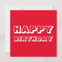 Joyeux anniversaire, Rouge blanc moderne audacieux