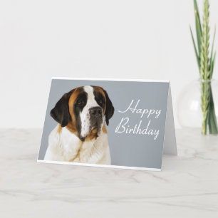 Carte Joyeux Anniversaire Saint Bernard Puppy Dog Card